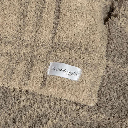 Pure Cashmere and Roasted Cashew Plaid Print Extended Throw