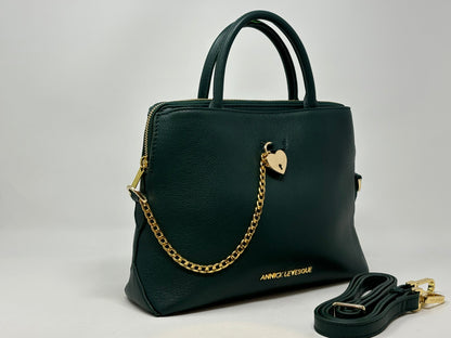 Dark Green Leather Handbag | Miranda