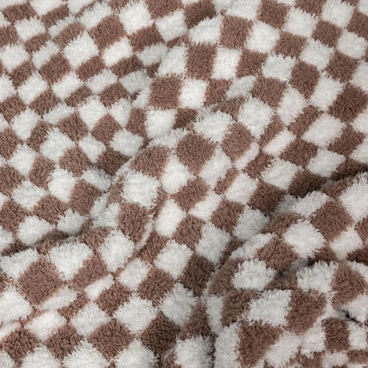 Plaid bicolore chocolat et blanc
