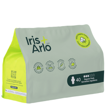 Lot (40) - Serviettes hygiéniques régulières 100 % biologiques - Sachet refermable
