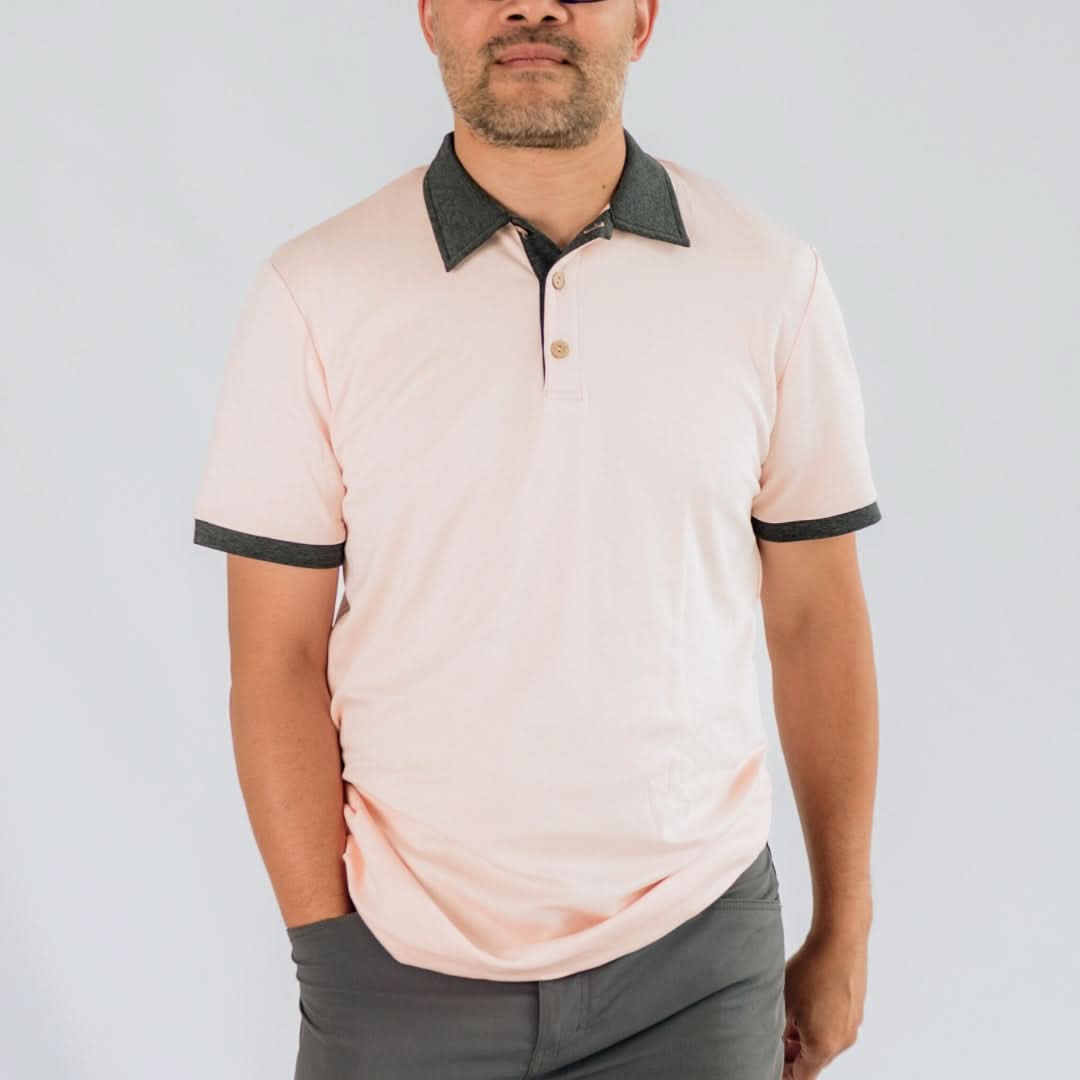 Men's Bamboo Polo Shirt | Cream Olive