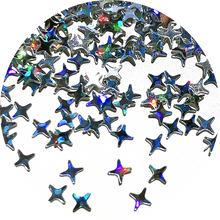 Holographic Silver 4 pointed star Glitter