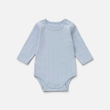 Organic Cotton Pointelle Long Sleeve Romper