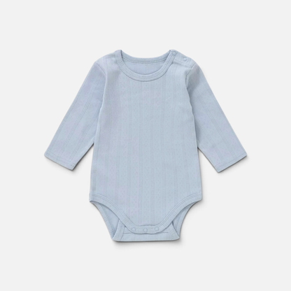 Organic Cotton Pointelle Long Sleeve Romper
