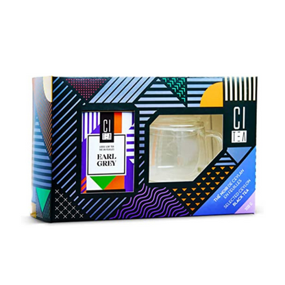 Coffret cadeau théière avec thé en vrac Earl Grey et infuseur