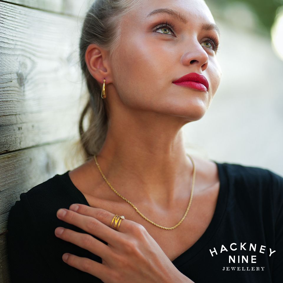 ULYANA: Collier chaîne corde doré - 16 pouces