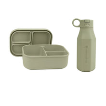 Silicone Bento Lunch Box & Water Bottle Set – Leakproof 3-Compartment Food Container for Kids & Adults