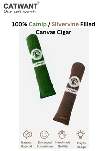 Cigare en toile 100 % herbe à chat/vigne argentée