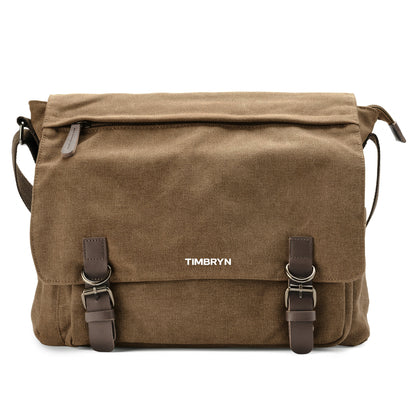 Premium Canvas & Leather Messenger Bag  | Vintage Crossbody Satchel