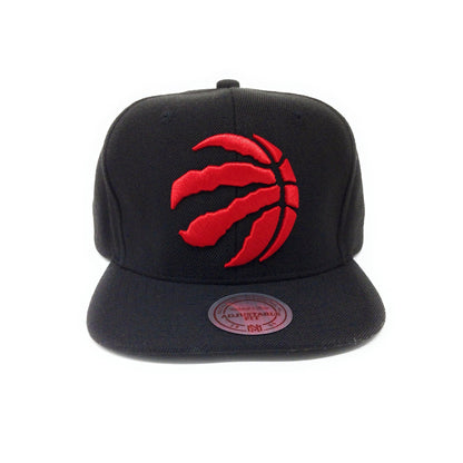 Casquette snapback Mitchell and Ness Toronto Raptors Logo griffe partielle rouge/noir