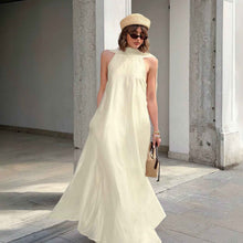 Robe longue d'été pour femme – Tenue élégante sans manches coupe trapèze pour les vacances à la plage