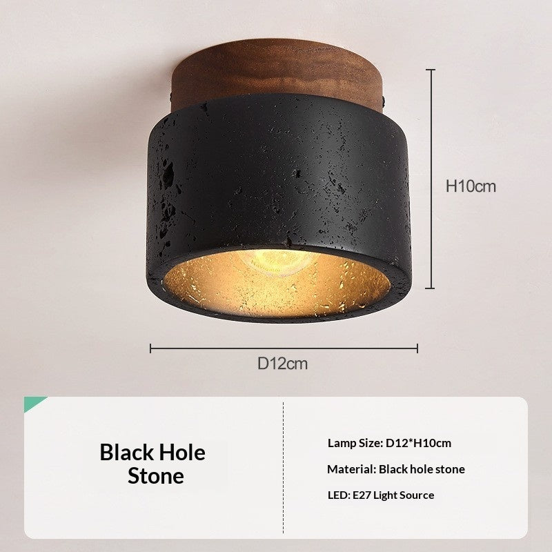 Plafonnier de style japonais tendance, forme grotte jaune, pour usage domestique