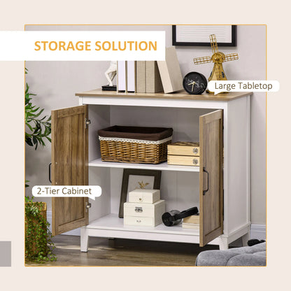 Dark Oak Farmhouse Sideboard Cabinet – 2-Door Storage Cabinet with Shelves for Kitchen & Living Room (United States & Canada Delivery Only)