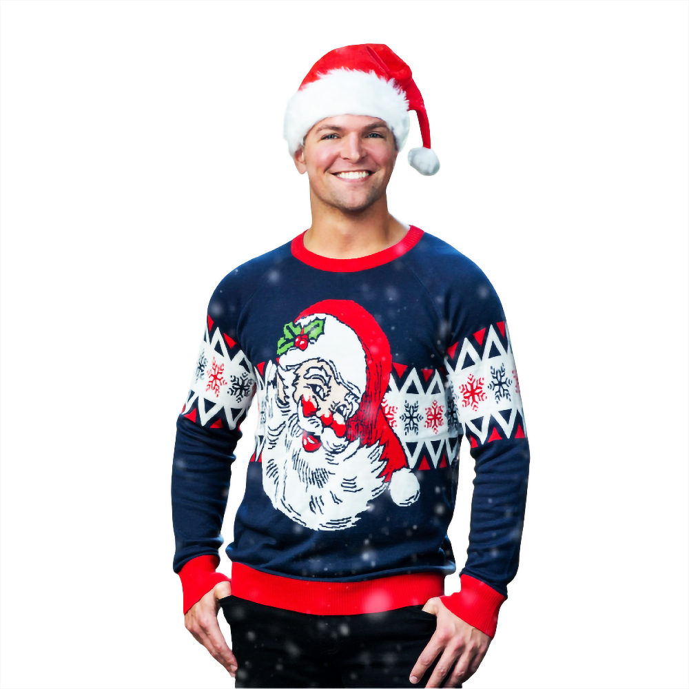 Pull vintage Père Noël rieur