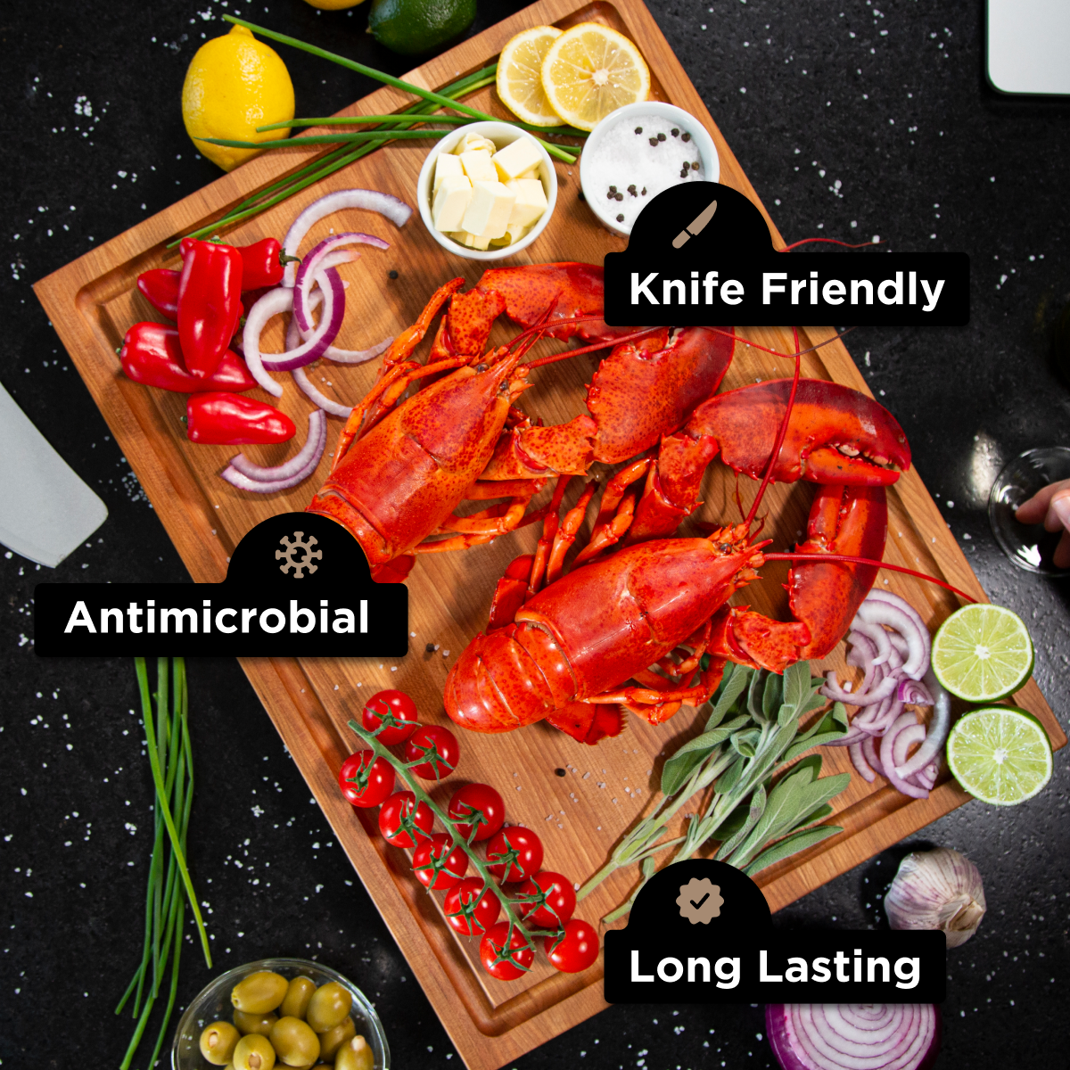 Classic Medium Wood Reversible Cutting Board
