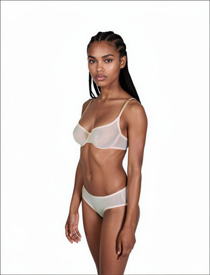Gomeisa Sheer Mesh Bra With Soft Cup