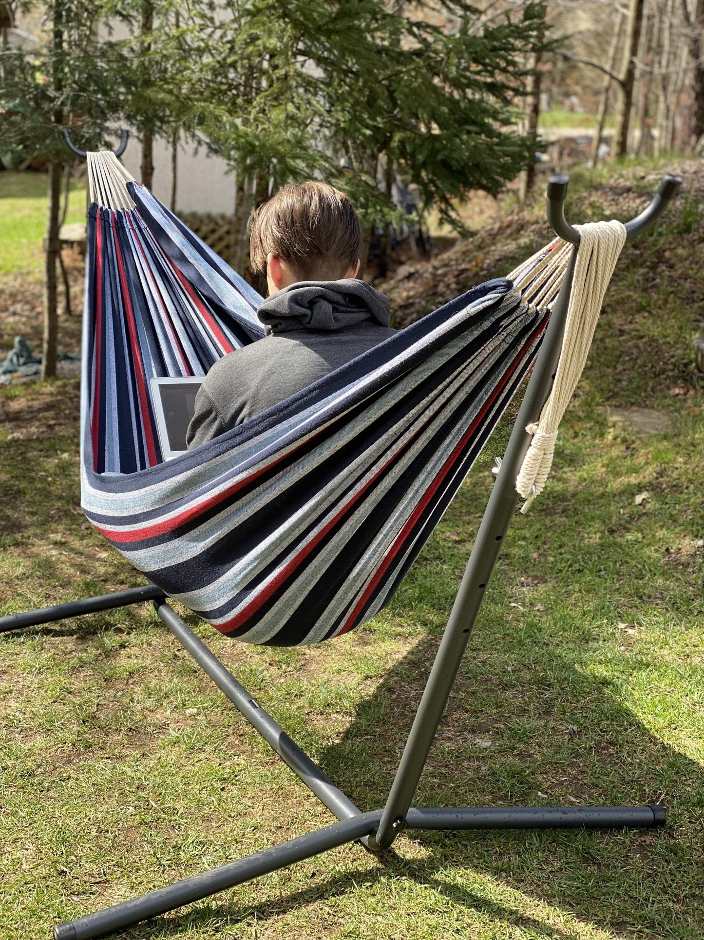 Hamac double brésilien de luxe avec support universel
