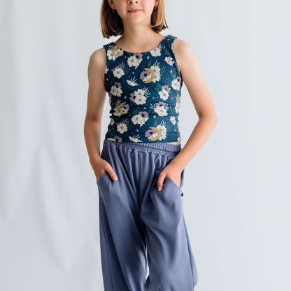 Youth Bamboo Longline Bralette-Style Tank | Night Sky