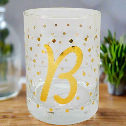 Luminarc Aristocrat 14 ounce Real Gold Monogram