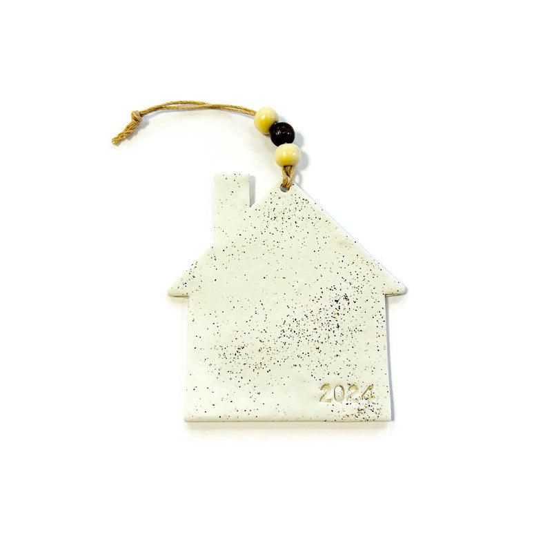 Ornement de Noël 2025 pour une nouvelle maison, fait à la main en argile et sable de plage de la Nouvelle-Écosse