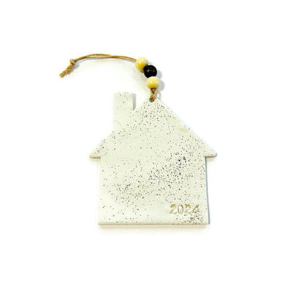 Ornement de Noël 2025 pour une nouvelle maison, fait à la main en argile et sable de plage de la Nouvelle-Écosse