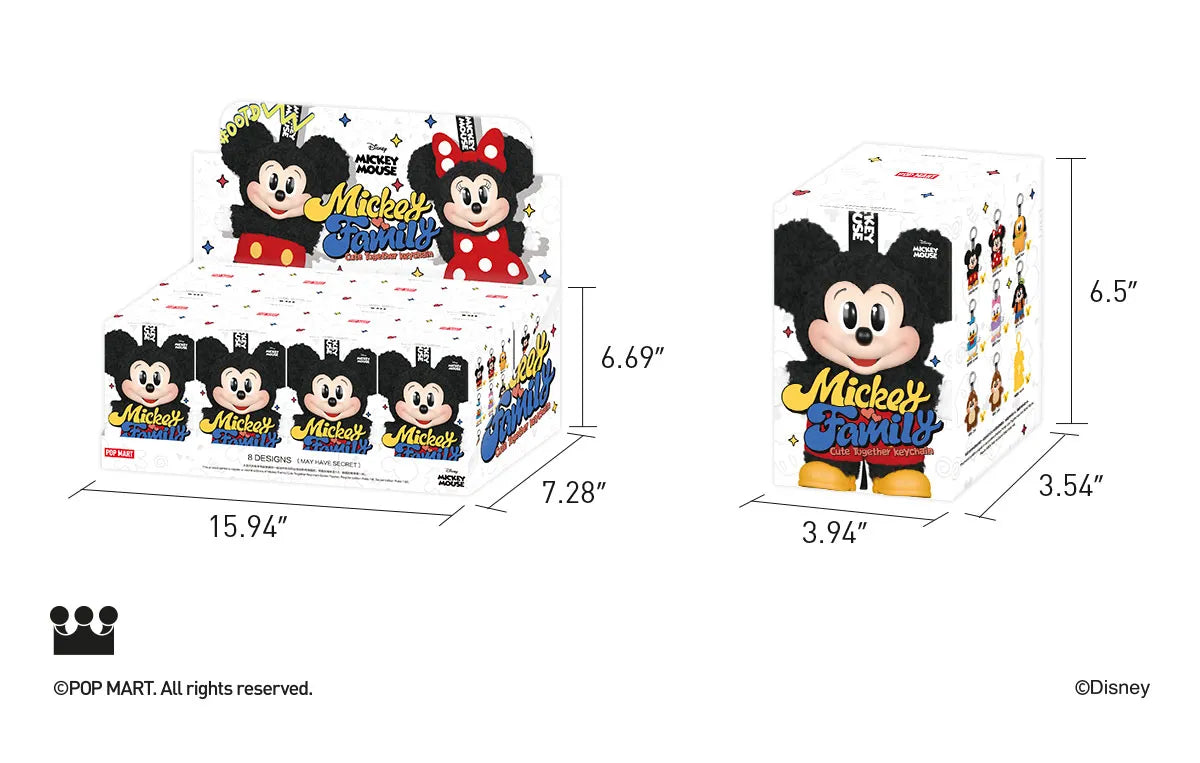 Figurines porte-clés Mickey Famille Mignons Ensemble