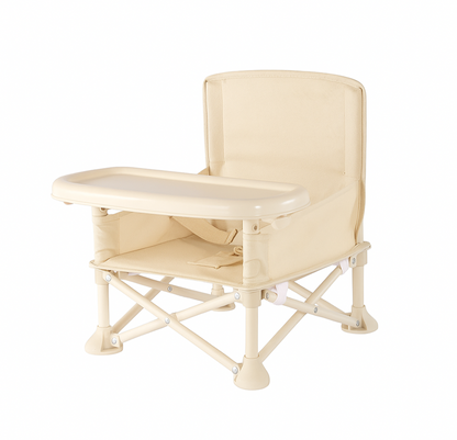 Portable Baby Chair | Camp Chair | Booster Seat With Removable Tray (Beige)