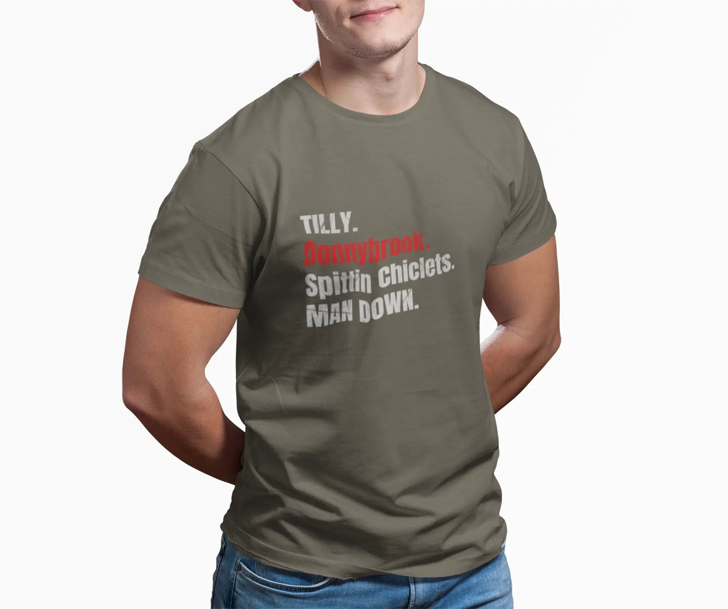T-shirt Tilly Donnybrook Spittin Chicklets Man Down - Hockey Fight - Maple Stick Hockey Co. - Vrai Fan