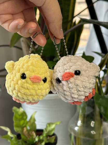 Handmade Crochet Chick/Chicken Keychain - Bird Charm