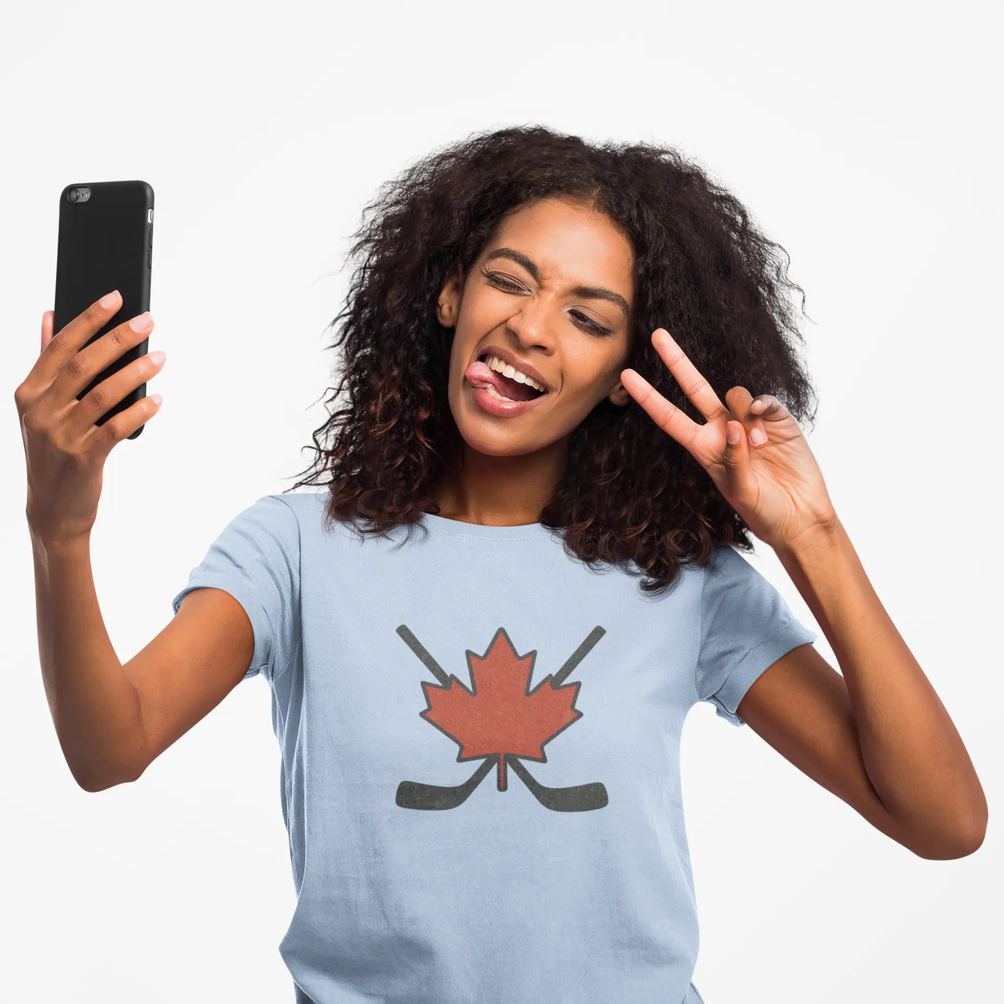 T-shirt en jersey de femme Maple Leaf Bâtons de hockey – Fierté canadienne du hockey