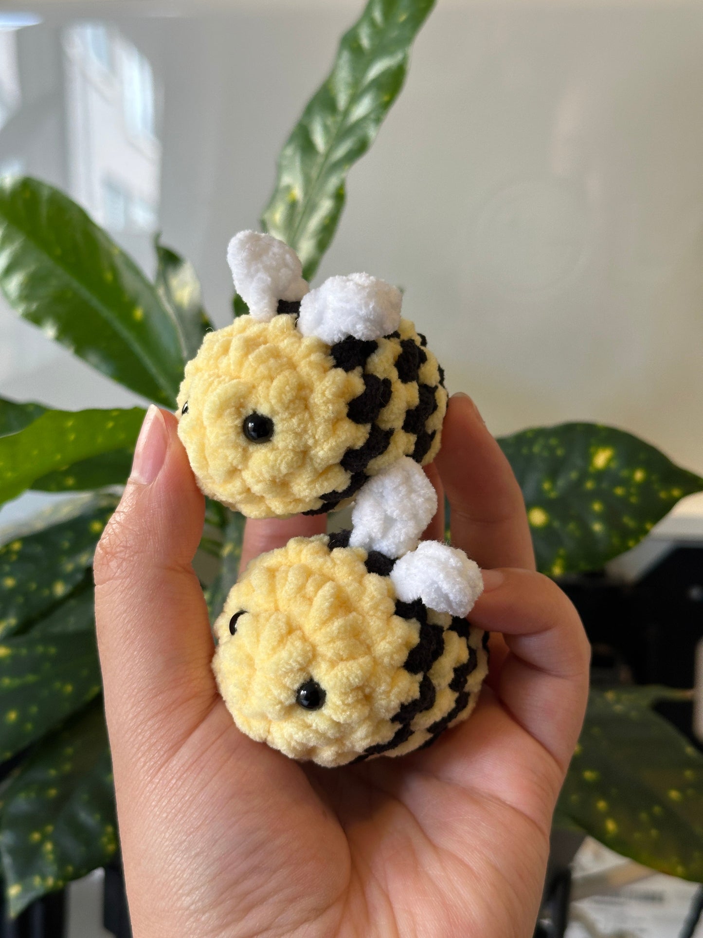 Handmade Crochet Mini Bee Keychain – Bumblebee Charm