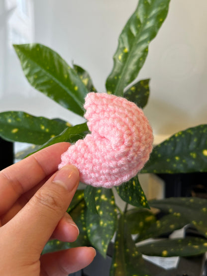 Handmade Crochet Fortune Cookie Keychain - Cookie Charm