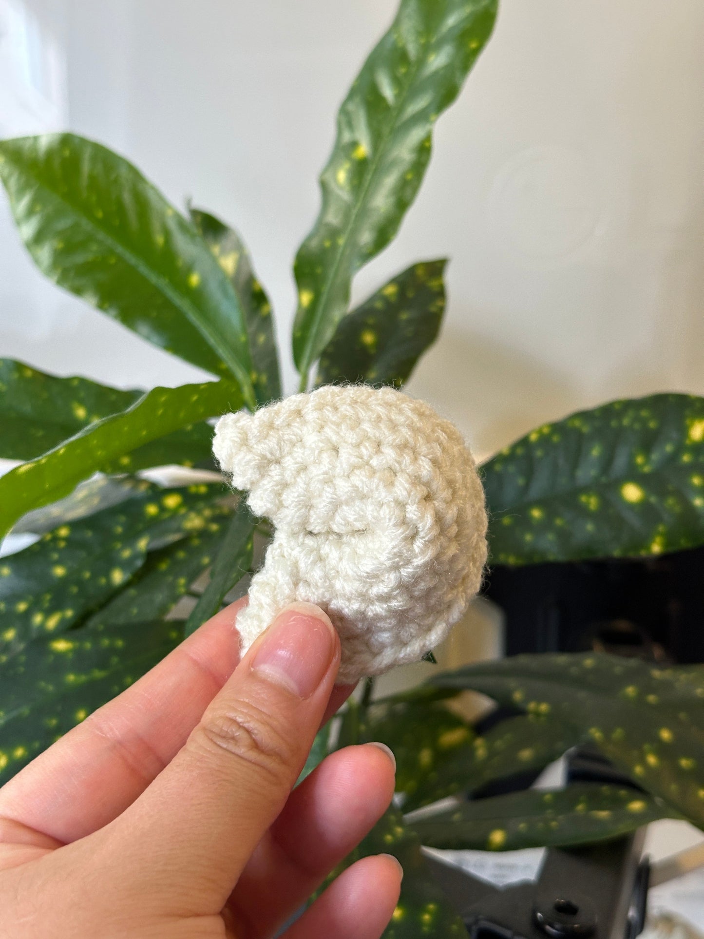 Handmade Crochet Fortune Cookie Keychain - Cookie Charm