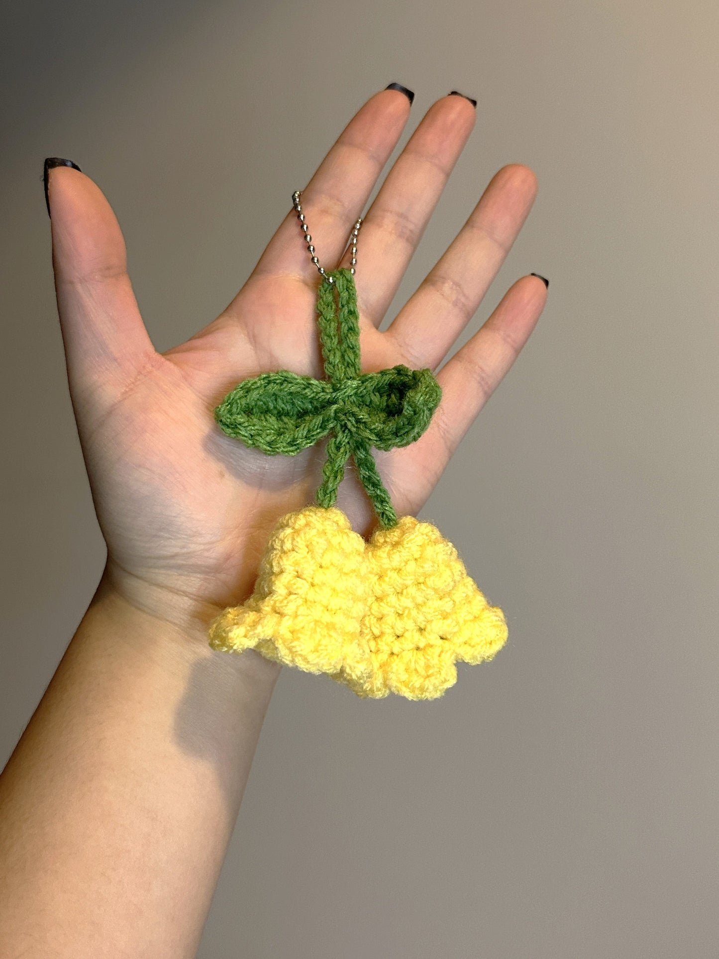 Crochet Lily of the Valley Keychain - Handmade Flower Charm