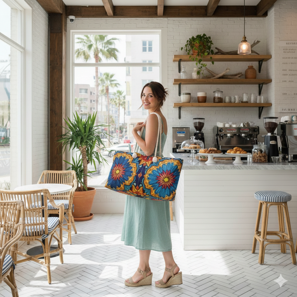 Sac de voyage bohème avec motif floral Mandala coloré