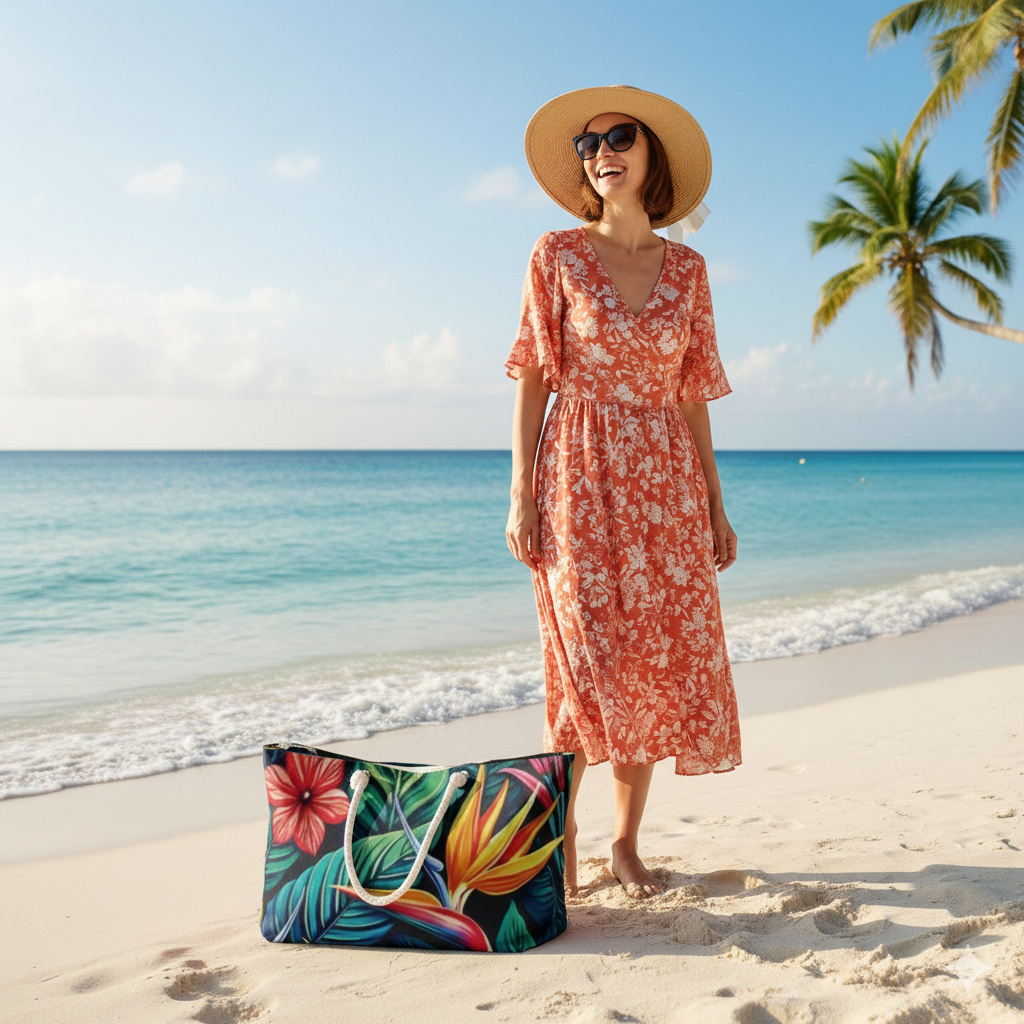 Sac de voyage Tropical Hibiscus Floral | Feuilles d'Oiseau de paradis, Grand sac fourre-tout