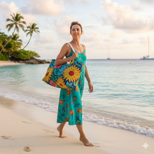 Sac de week-end floral tournesol | Sac fourre-tout botanique lumineux | Grand sac fourre-tout | sac de maman de tous les jours | sac de maman nomade