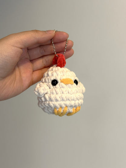 Handmade Crochet Chick/Chicken Keychain - Bird Charm