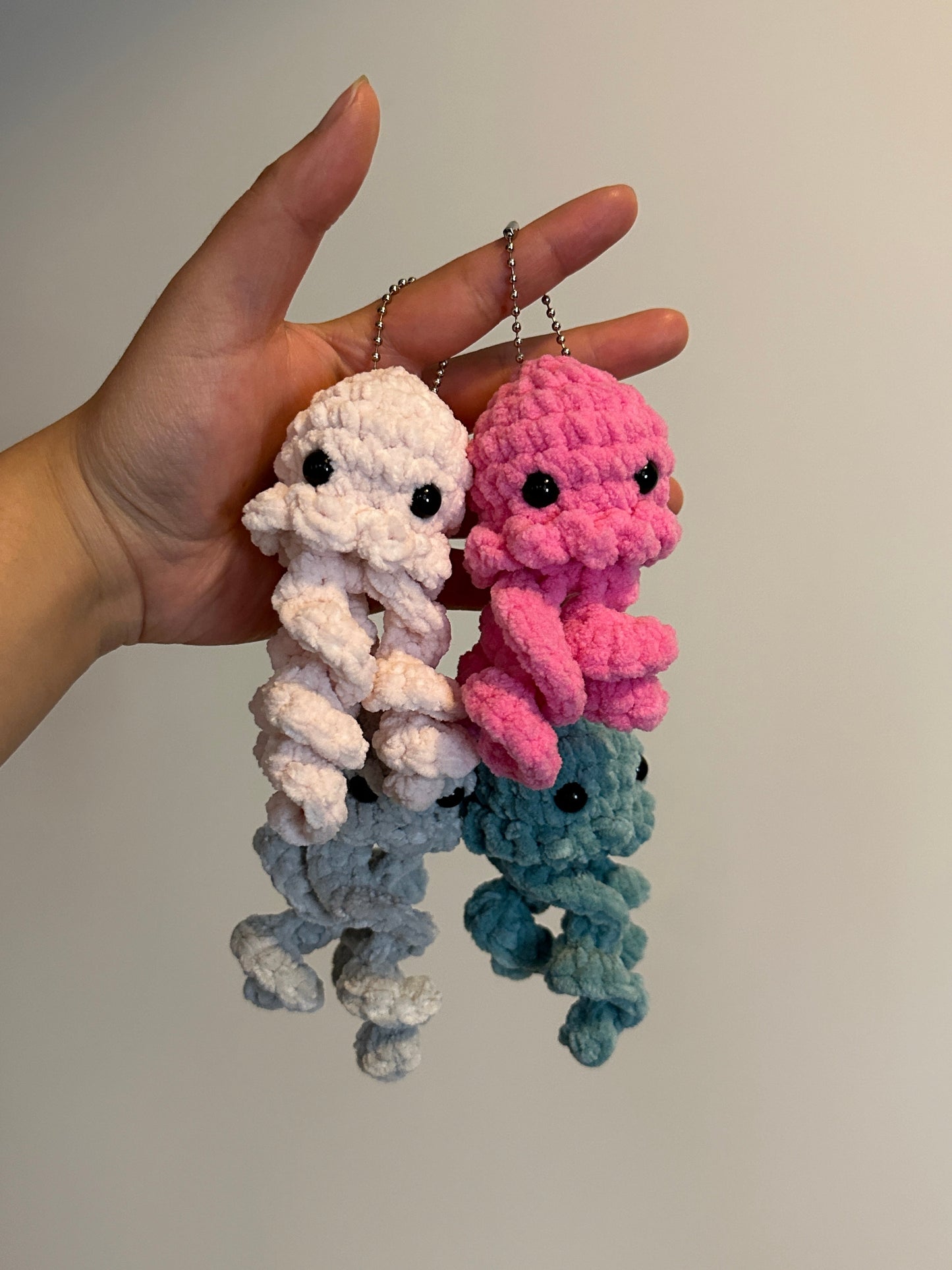 Crochet Chunky Jellyfish Keychain Pattern PDF Download Beginner Friendly
