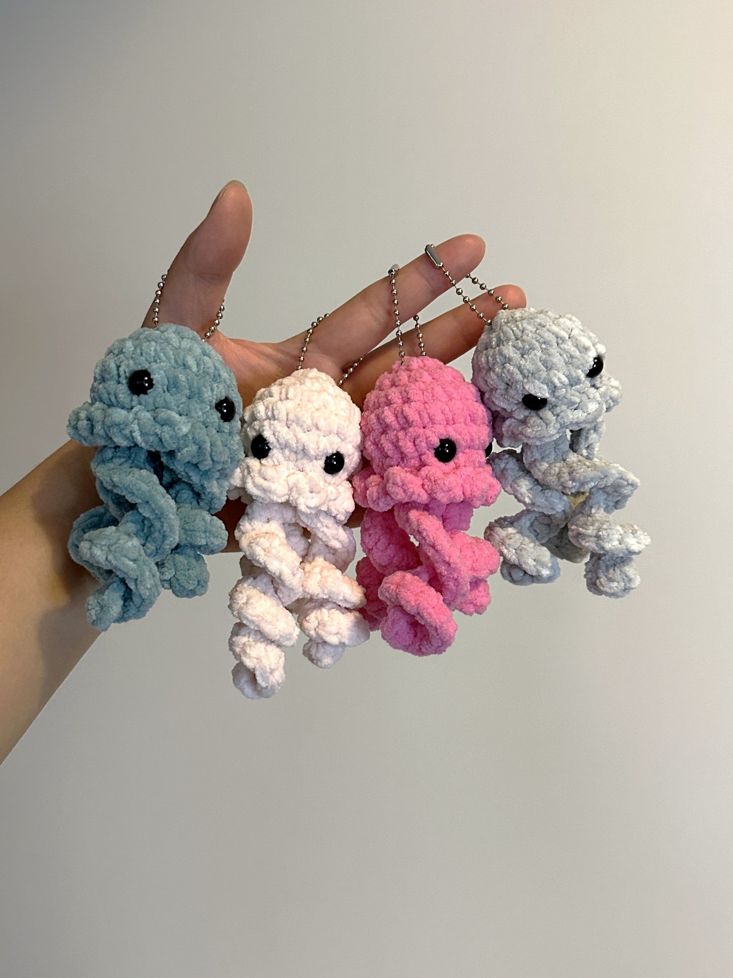 Handmade Crochet Jellyfish Keychain Charm