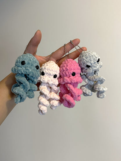 Handmade Crochet Jellyfish Keychain Charm