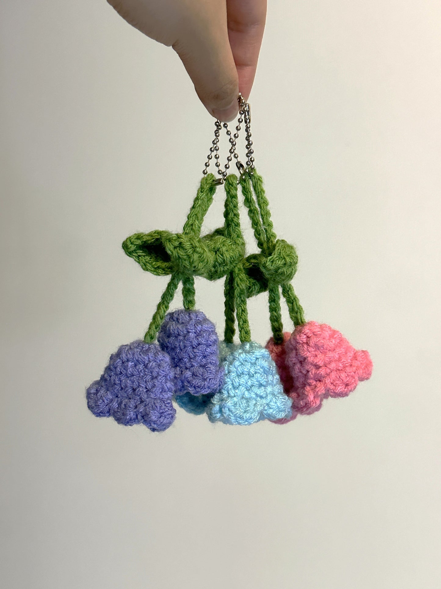 Crochet Lily of the Valley Keychain - Handmade Flower Charm