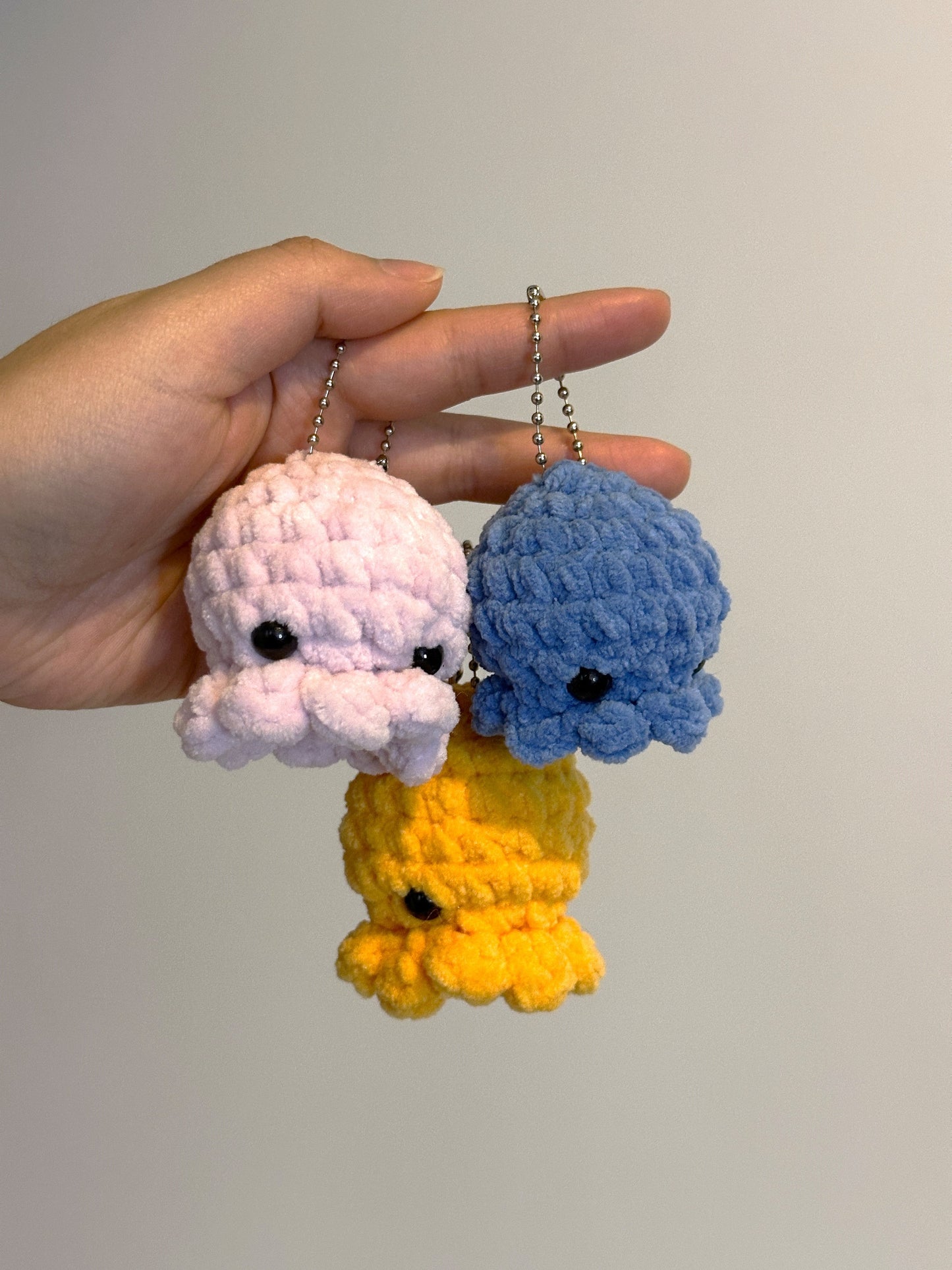 Handmade Crochet Octopus Keychain Charm
