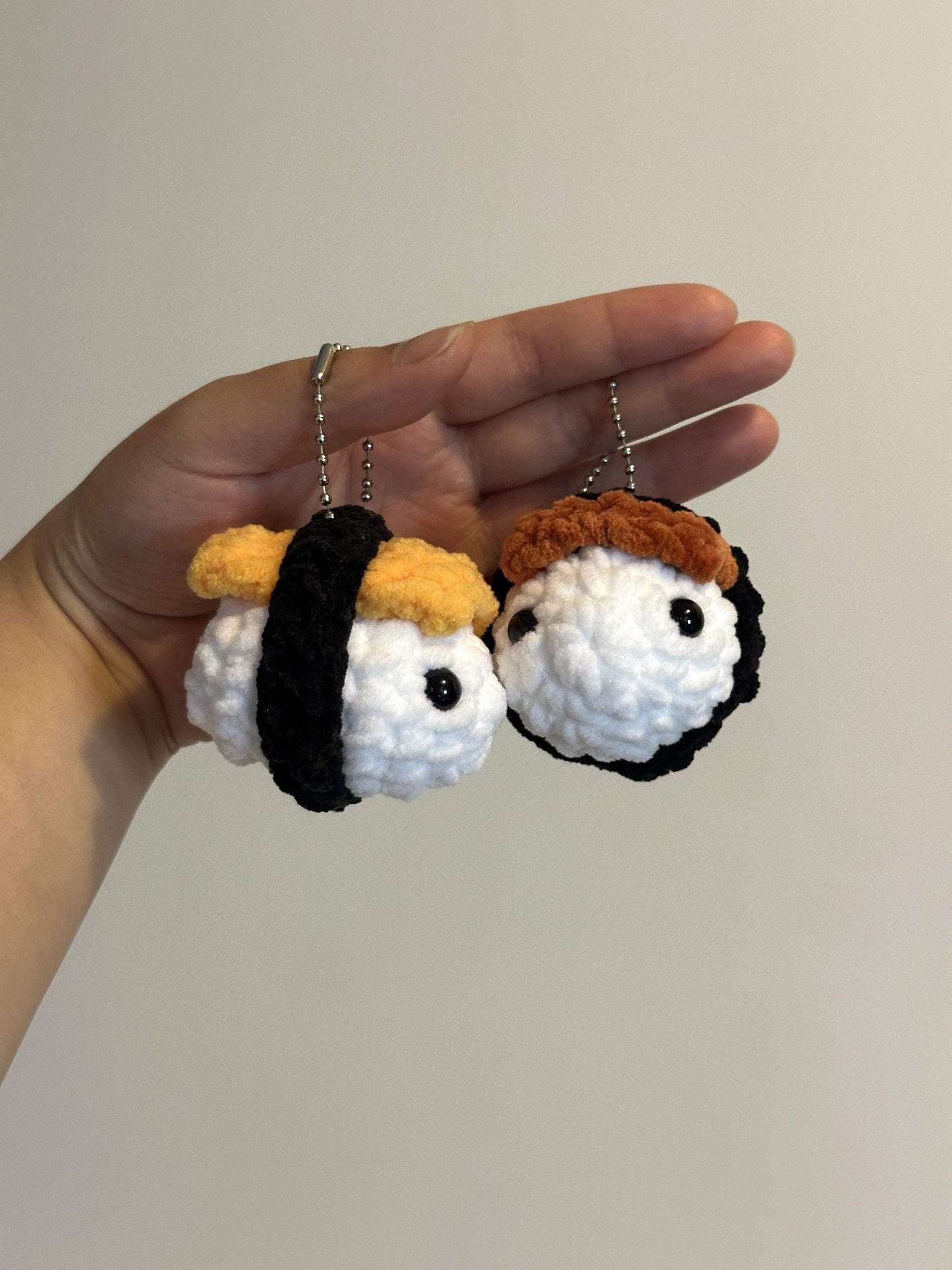 Crochet Musubi Keychain: Handmade Rice Ball Charm