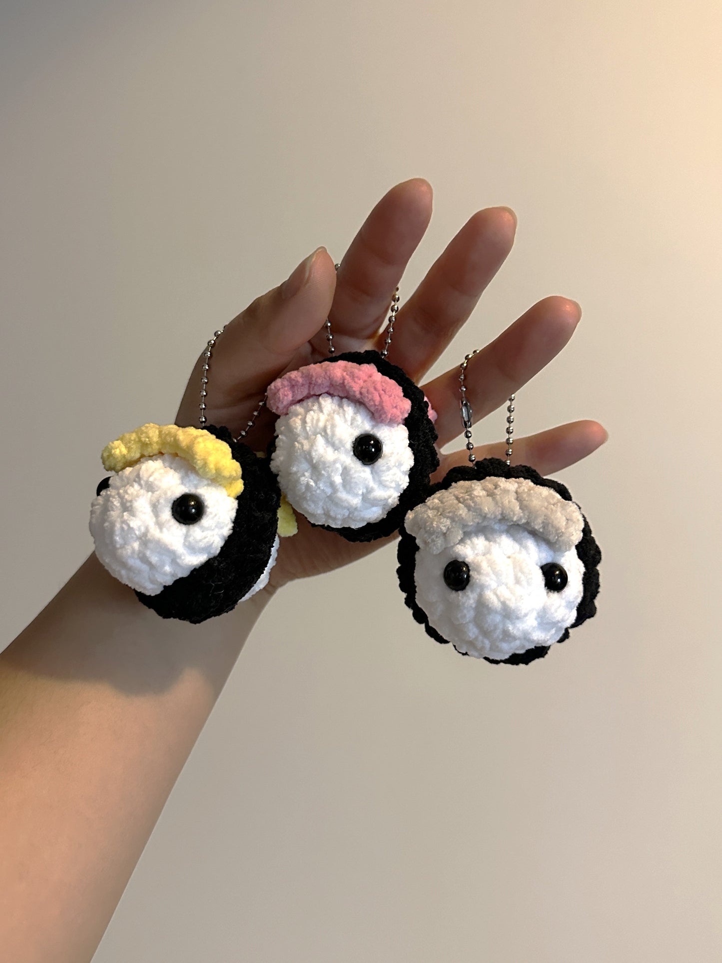 Crochet Musubi Keychain: Handmade Rice Ball Charm
