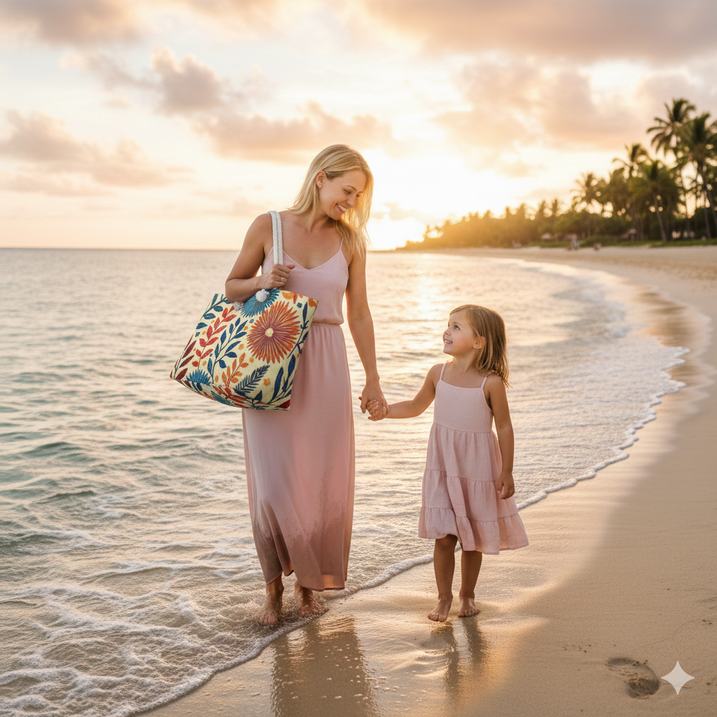 Sac de voyage à motif floral coloré | Grand fourre-tout à fleurs et feuilles de style bohème