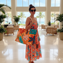 Sac de voyage Weekender Feuilles d'Automne | Sac cabas de voyage floral orange | Sac de cabine pour maman