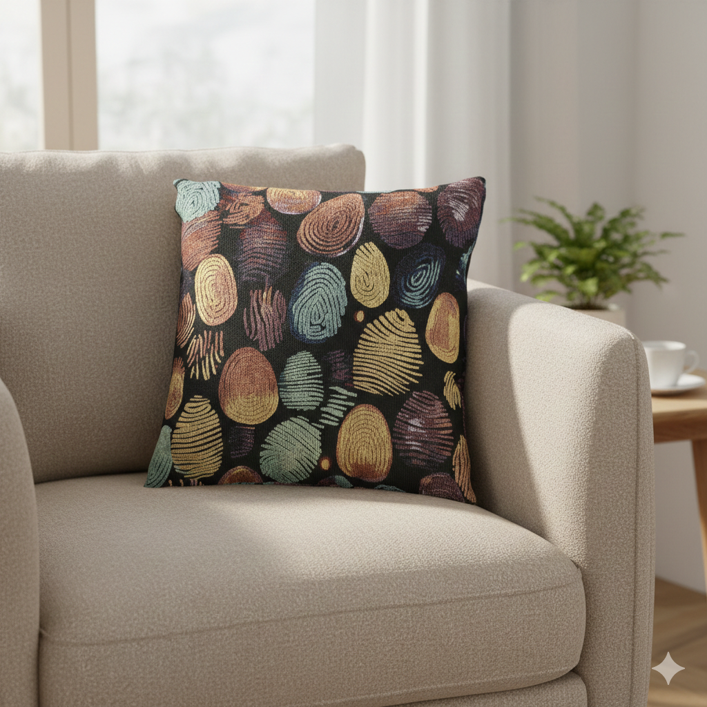 Oreiller tissé en tapisserie galet abstrait | Coussin décoratif à motif de pierres multicolores
