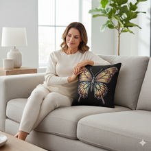 Monarch Butterfly Woven Pillow | Pixel Art Butterfly Throw Pillow