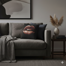 Kiss Design Woven Pillow | Lip Print Accent Pillow